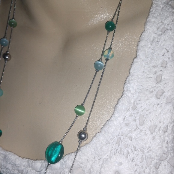 📿Blue/green bead necklace - Picture 4 of 5